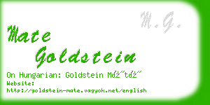 mate goldstein business card